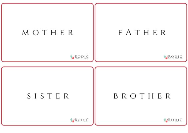 Flash card FAMILY